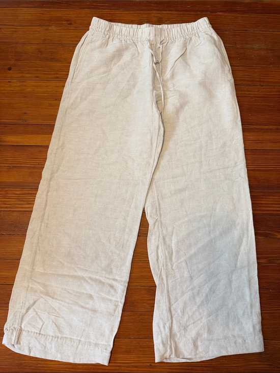 H&M Pants - H&M Women's Linen Drawstring Pants in Light Cream